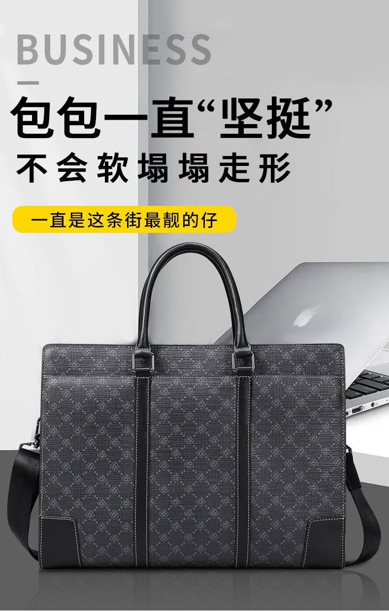 Men's Briefcase Simple Fashion Large Capacity Handbag Business Casual Handbag Crossbody Shoulder Bag