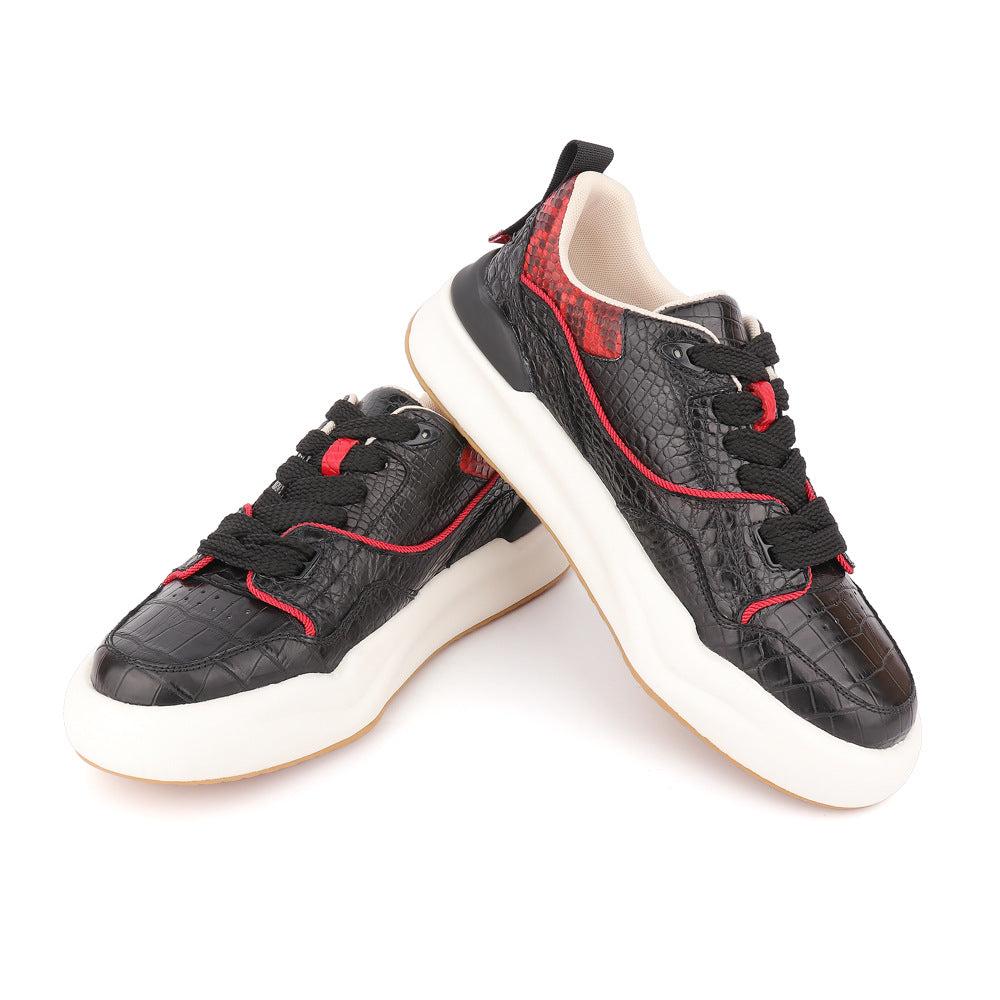 Men's Casual Shoes Crocodile Skin Genuine Leather Fashion Wear-resistant Men's Shoes