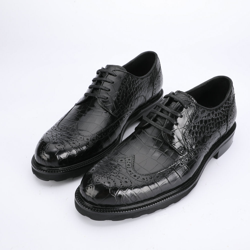 New Men's Leather Shoes Crocodile Belly Skin Genuine Leather Breathable Business Suit Shoes