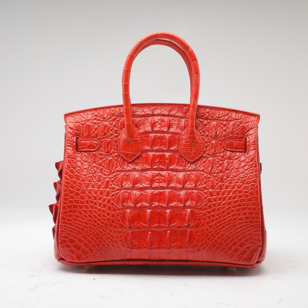 Women's Leather Tote Bag Siamese Crocodile Skin Large Capacity Genuine Leather Handbag