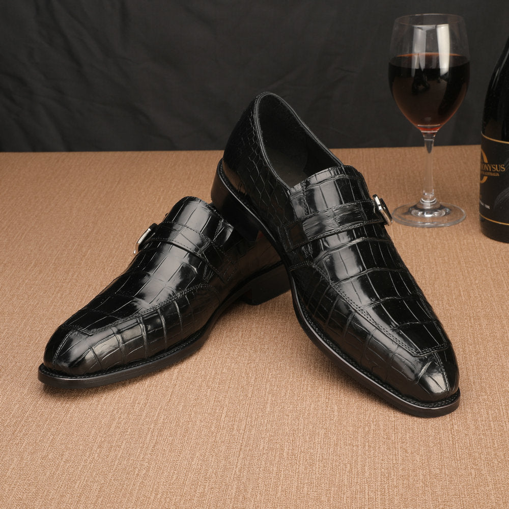 New crocodile skin men's leather shoes, genuine leather, non-slip business shoes