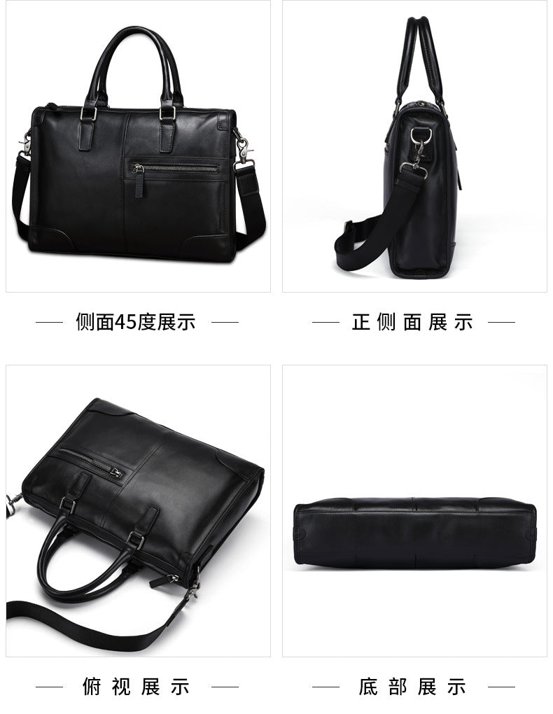 Men's handbag, handbag, genuine leather, cowhide, computer bag, business briefcase