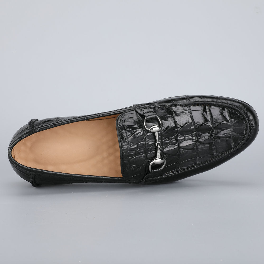 Men's Leather Shoes Crocodile Skin Genuine Leather Moccasins Handmade Casual Men's Shoes