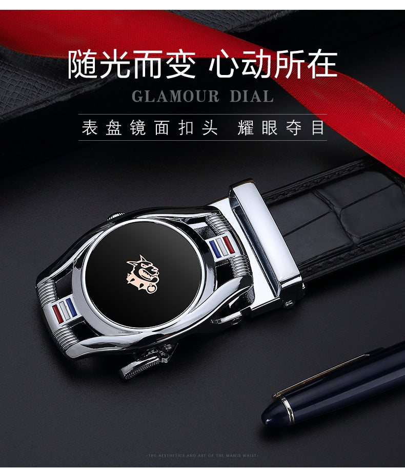 Men's Belt Crocodile Skin Genuine Leather Automatic Buckle Fashion Casual High Quality Men Belt