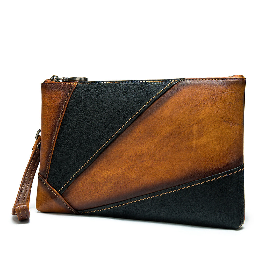 Men's Clutch Bag, Cowhide Genuine Leather, Large Capacity, Retro Fashion, Men's Handbag
