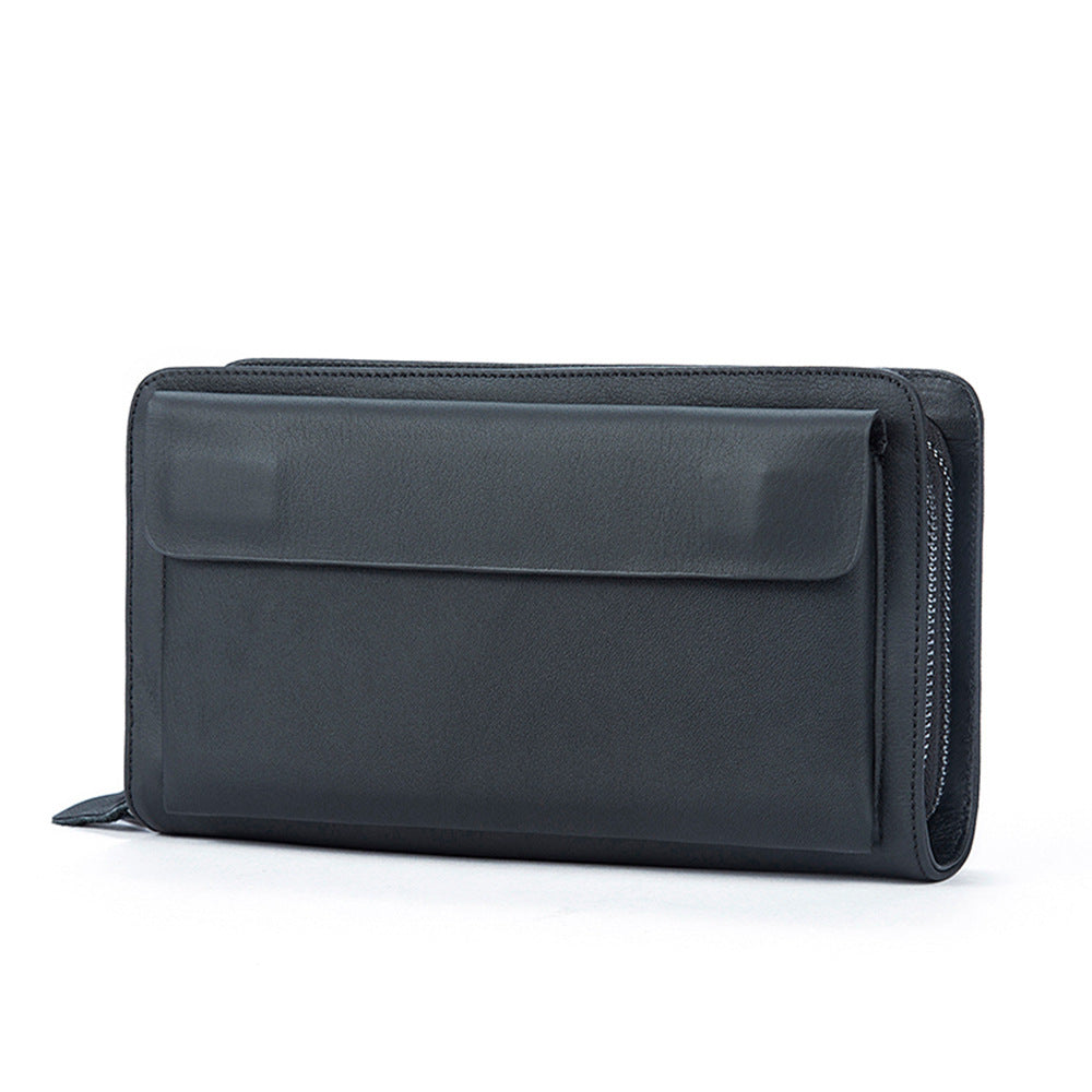 Men's Clutch Bag Genuine Cowhide Leather Wallet Card Holder Business Large Capacity Long Wallet Men's Handbag