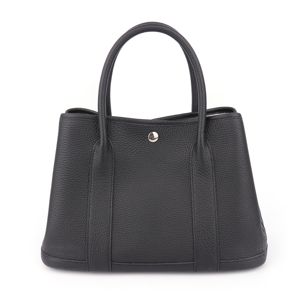 Large capacity hand-stitched wax thread cowhide women's handbag street trend leather tote bag