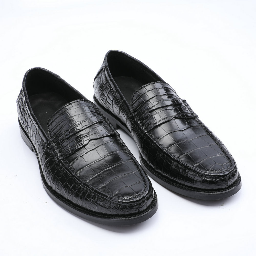 2023 New Crocodile Belly Skin Men's Leather Shoes Genuine Leather Moccasins Business Casual Shoes