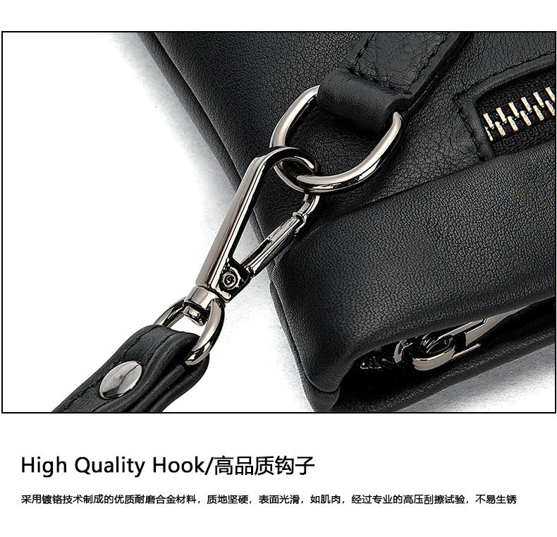 Men's clutch bag cowhide genuine leather Korean fashion business large capacity men's handbag