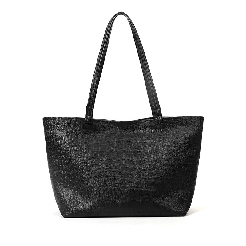 Large Capacity Simple Stone Pattern Bag Women Tote Bag Commuting Casual Shoulder Bag Crossbody Bag