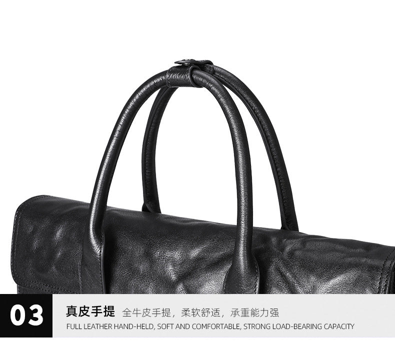 Men's handbag, genuine cowhide leather, high quality, large capacity, briefcase, handbag for men