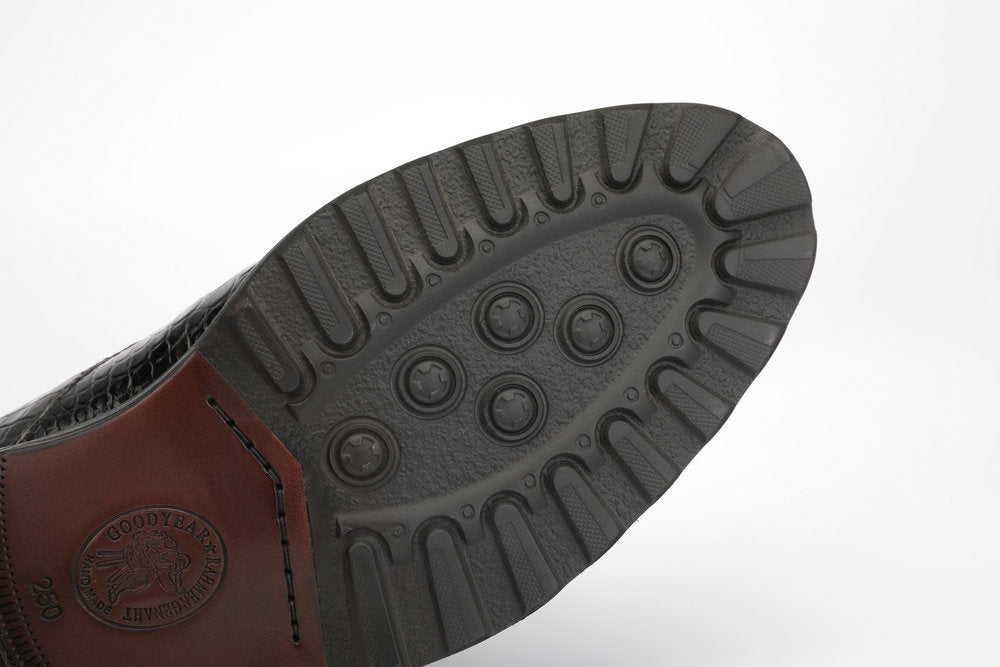 Men's Leather Shoes Genuine Leather Crocodile Belly Skin Anti-slip Wear-resistant Business Shoes Formal Suit Shoes