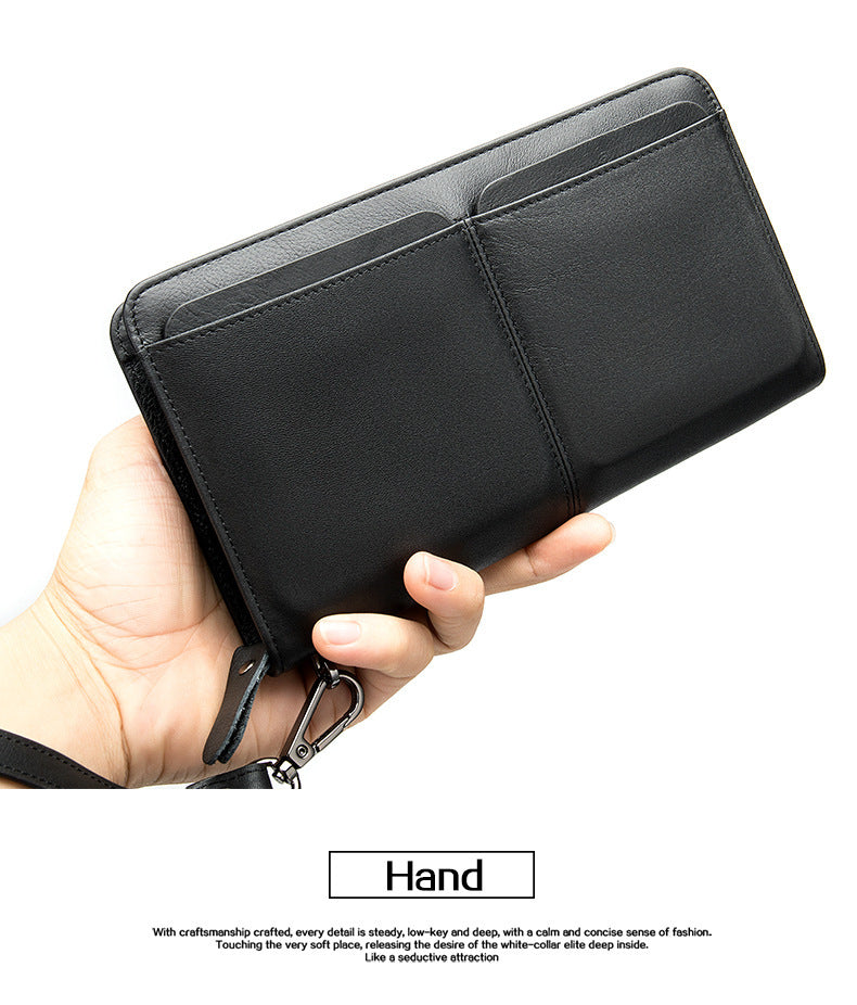Men's long wallet cowhide clutch bag business wallet for men
