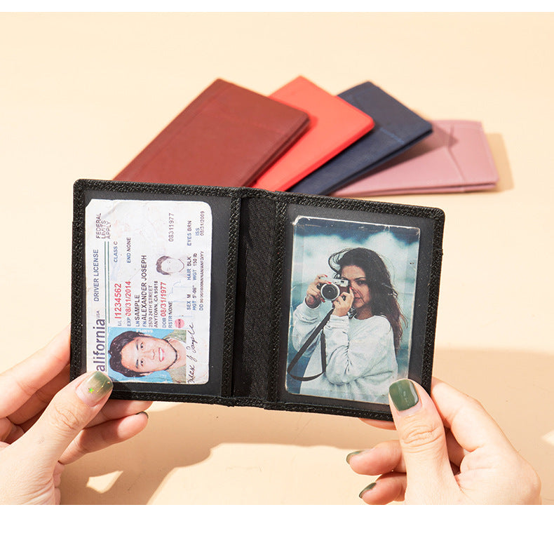 Men's Card Bag Cow Leather Thin Simple Card Holder RFID Card Clip for Men