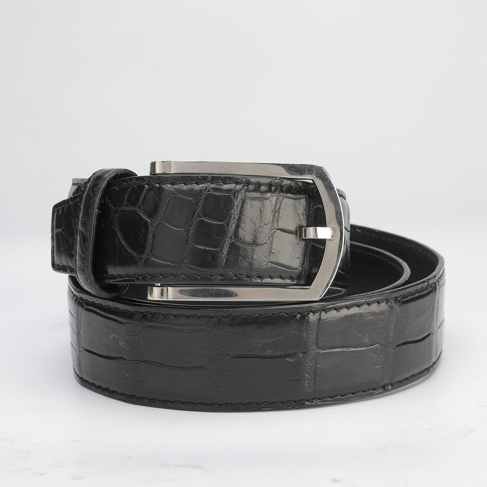 Crocodile skin belt genuine leather unisex 3.4cm casual belt