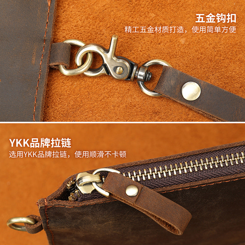 Men's long wallet large capacity retro mobile storage men's wallet clutch bag wrist bag