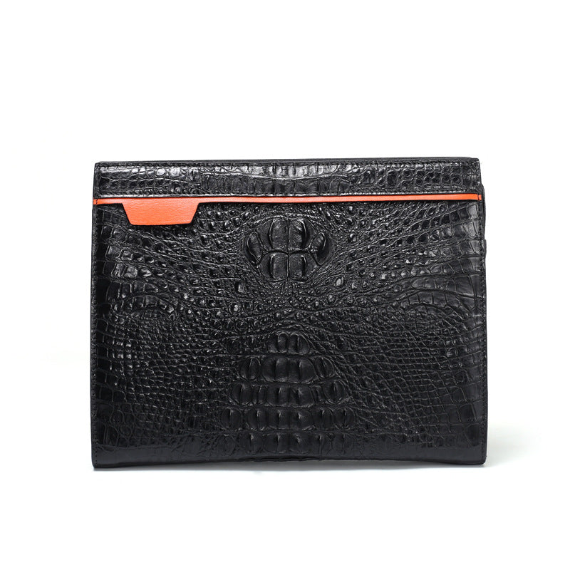 New type crocodile belly skin genuine leather men's handbag casual business large capacity card holder men's bag