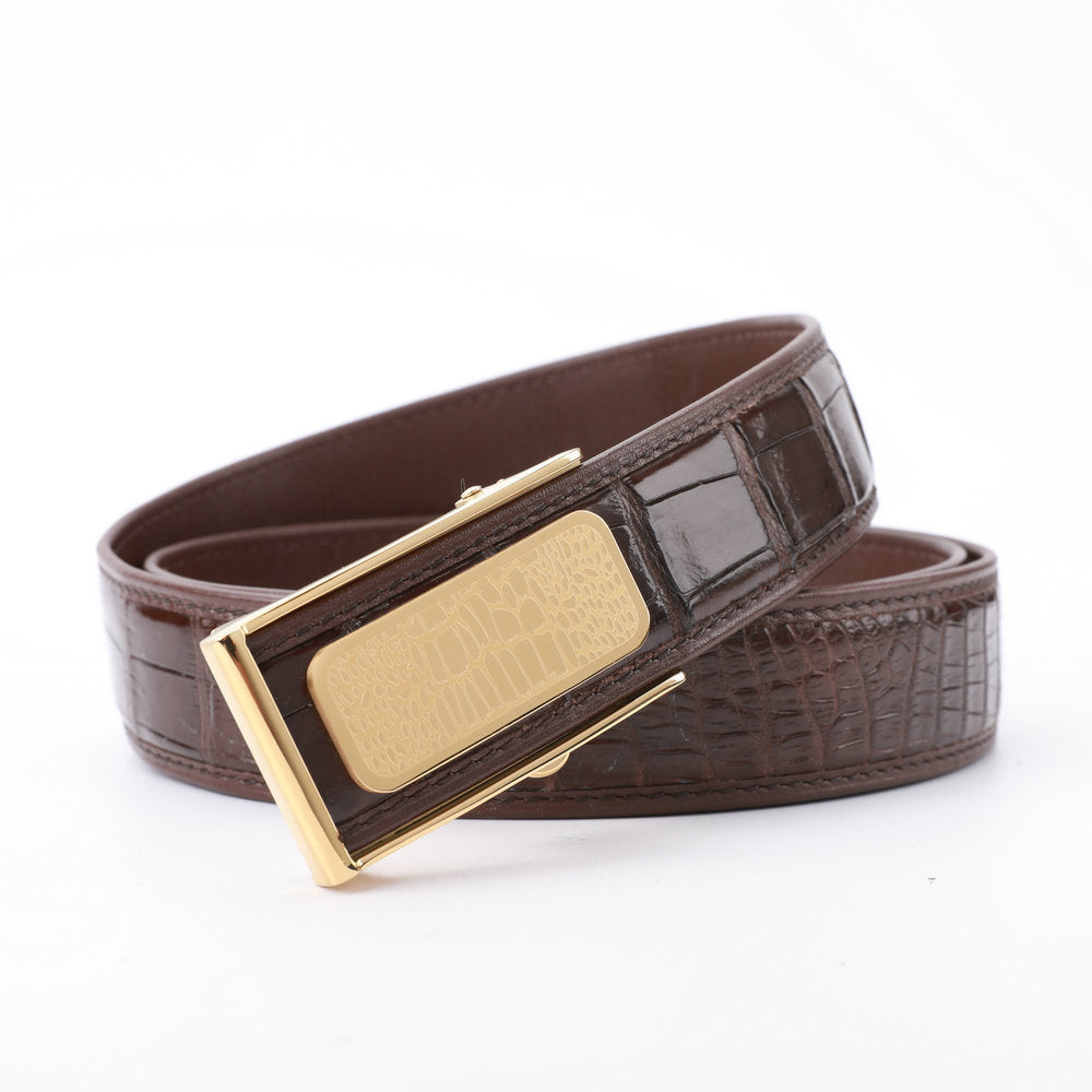 Siamese Crocodile Skin Men's Belt Automatic Buckle Business Casual Genuine Leather Belt