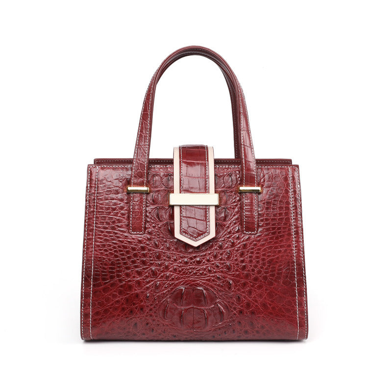 Siamese crocodile skin women bag fashion shoulder bag simple genuine leather shoulder bag