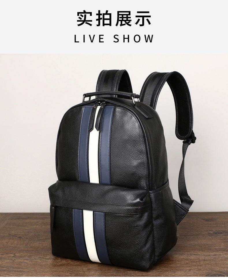 Men's backpack genuine cowhide leather fashion casual travel men's bag