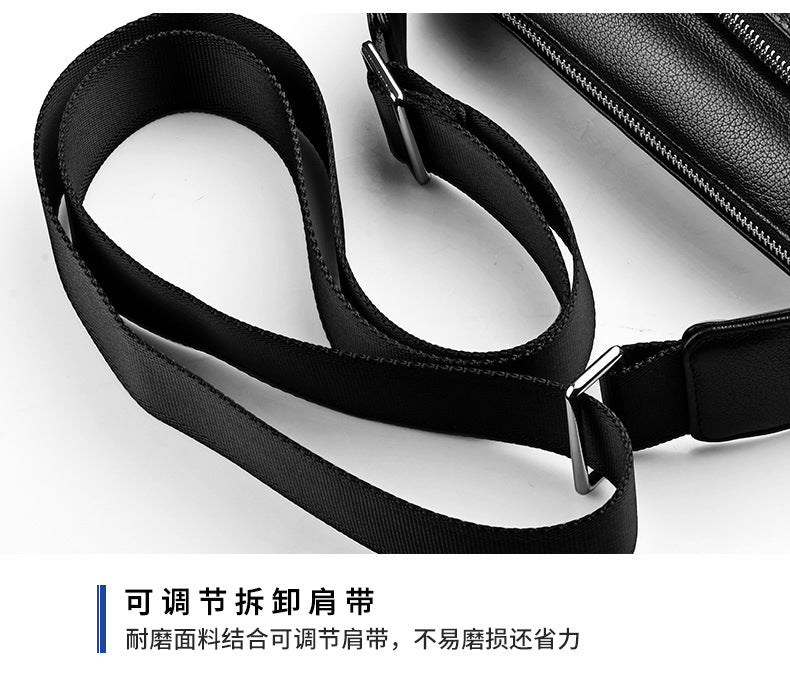 Men's Shoulder Bag Cowhide Genuine Leather Korean Fashion Casual Crossbody Bag