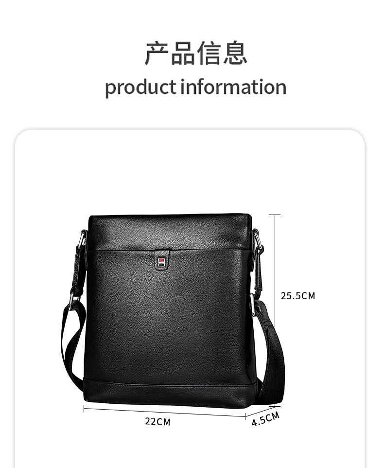 Men's Shoulder Bag Made of Genuine Cowhide Leather Large Capacity Casual Bag for Men