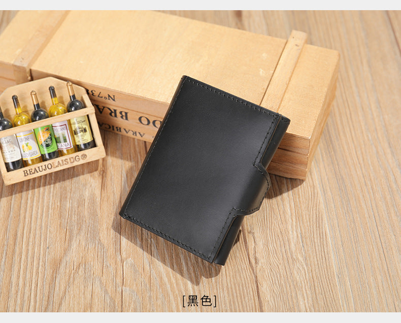 Men's wallet cowhide tri-fold coin purse men's wallet