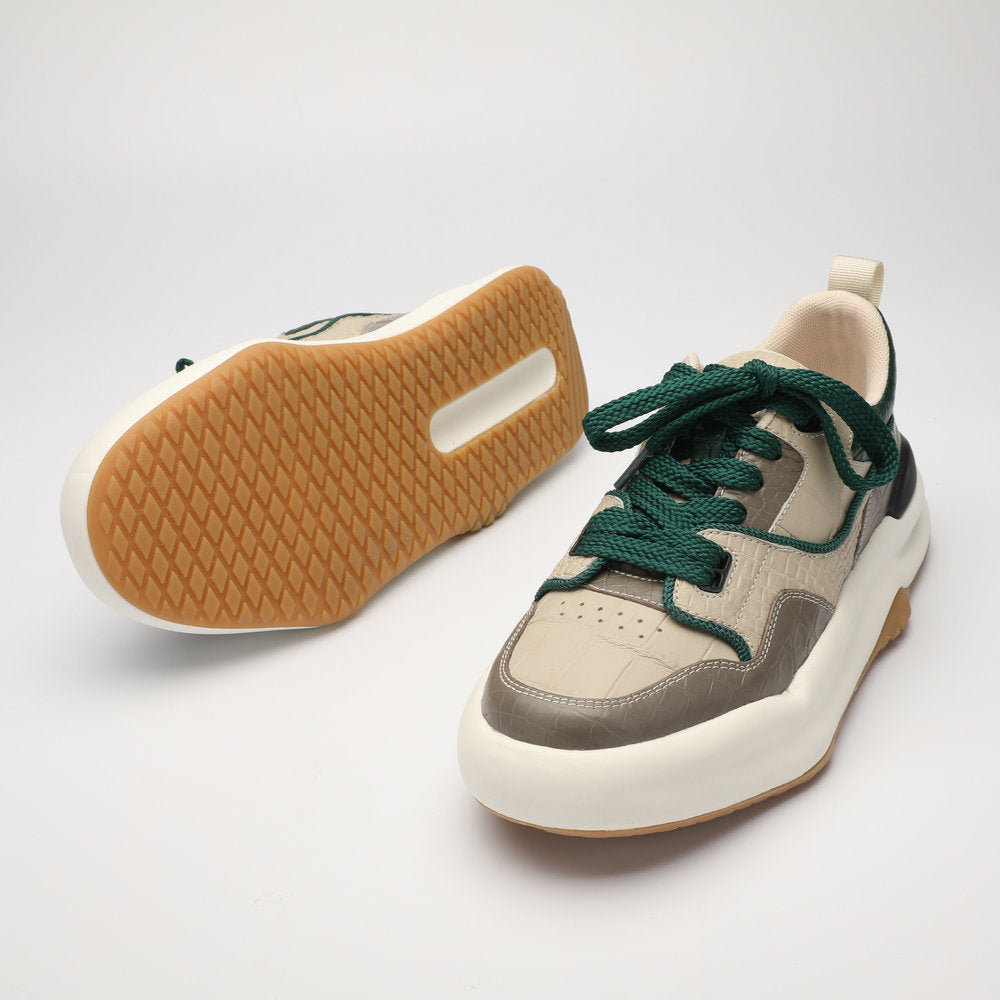 Crocodile skin men's sneakers casual shoes platform fashion wear-resistant men's shoes