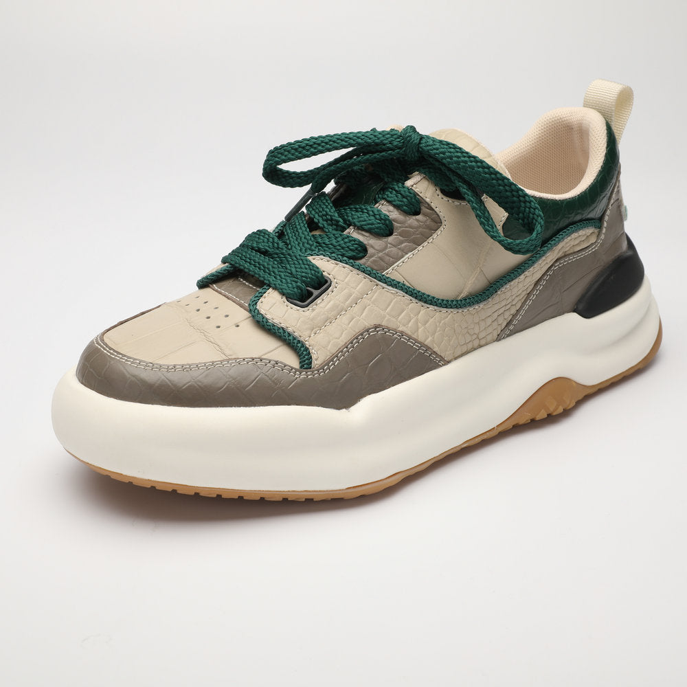 Crocodile skin men's sneakers casual shoes platform fashion wear-resistant men's shoes