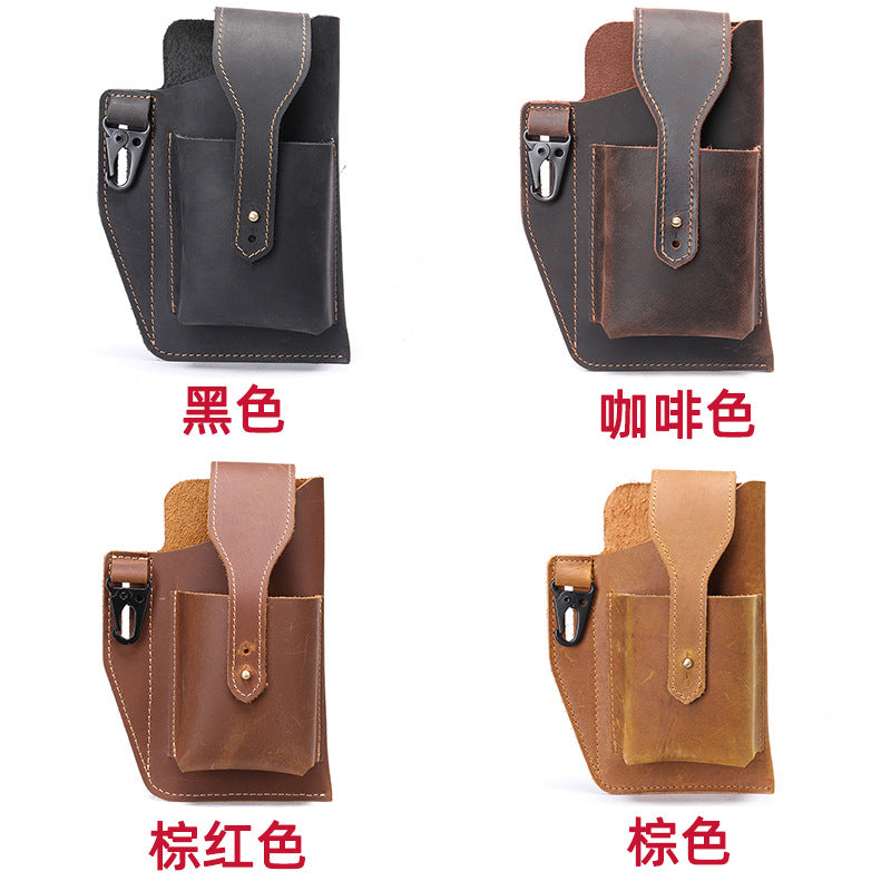 Men's waist bag cowhide sports lock bag for men