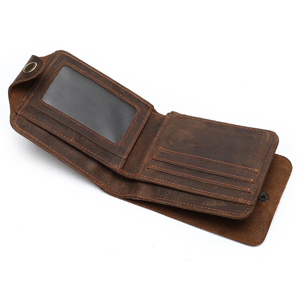 Men's Wallet Cow Leather Card Holder Large Capacity Clutch Bag Retro Men's Wallet