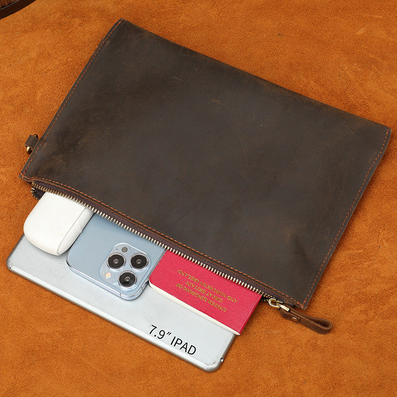 Men's long wallet large capacity retro mobile storage men's wallet clutch bag wrist bag