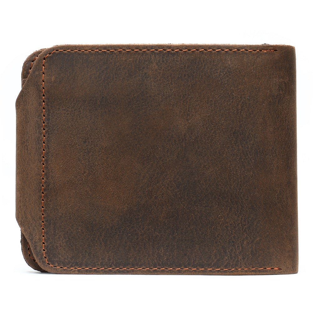 Men's Wallet Cow Leather Card Holder Large Capacity Clutch Bag Retro Men's Wallet