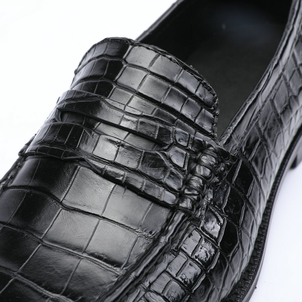 2023 New Crocodile Belly Skin Men's Leather Shoes Genuine Leather Moccasins Business Casual Shoes