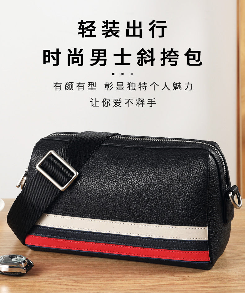 Men's Shoulder Bag Made of Cowhide Genuine Leather Large Capacity Business Casual Fashion Crossbody Bag