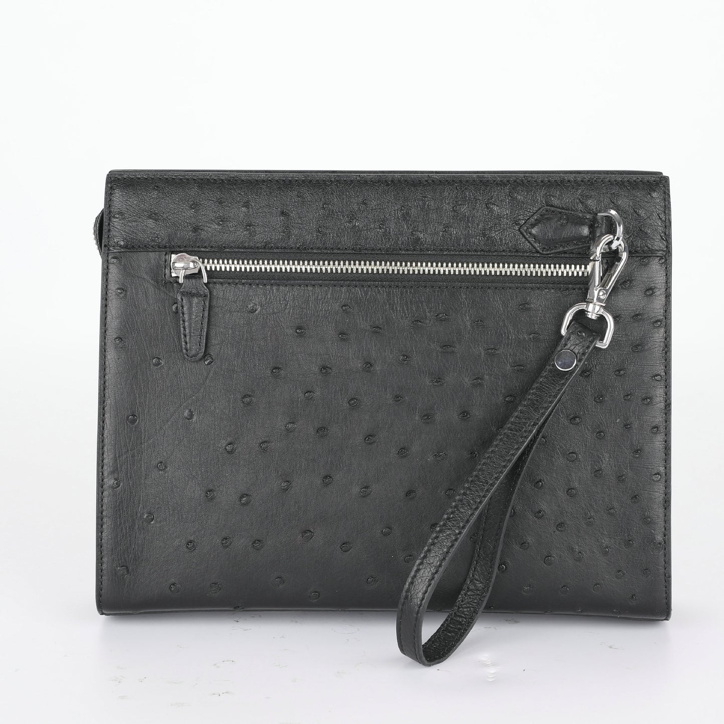 New Ostrich Skin Genuine Leather Men's Handbag Business Casual High Quality Men's Bag