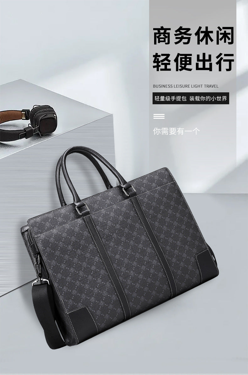 Men's Briefcase Simple Fashion Large Capacity Handbag Business Casual Handbag Crossbody Shoulder Bag