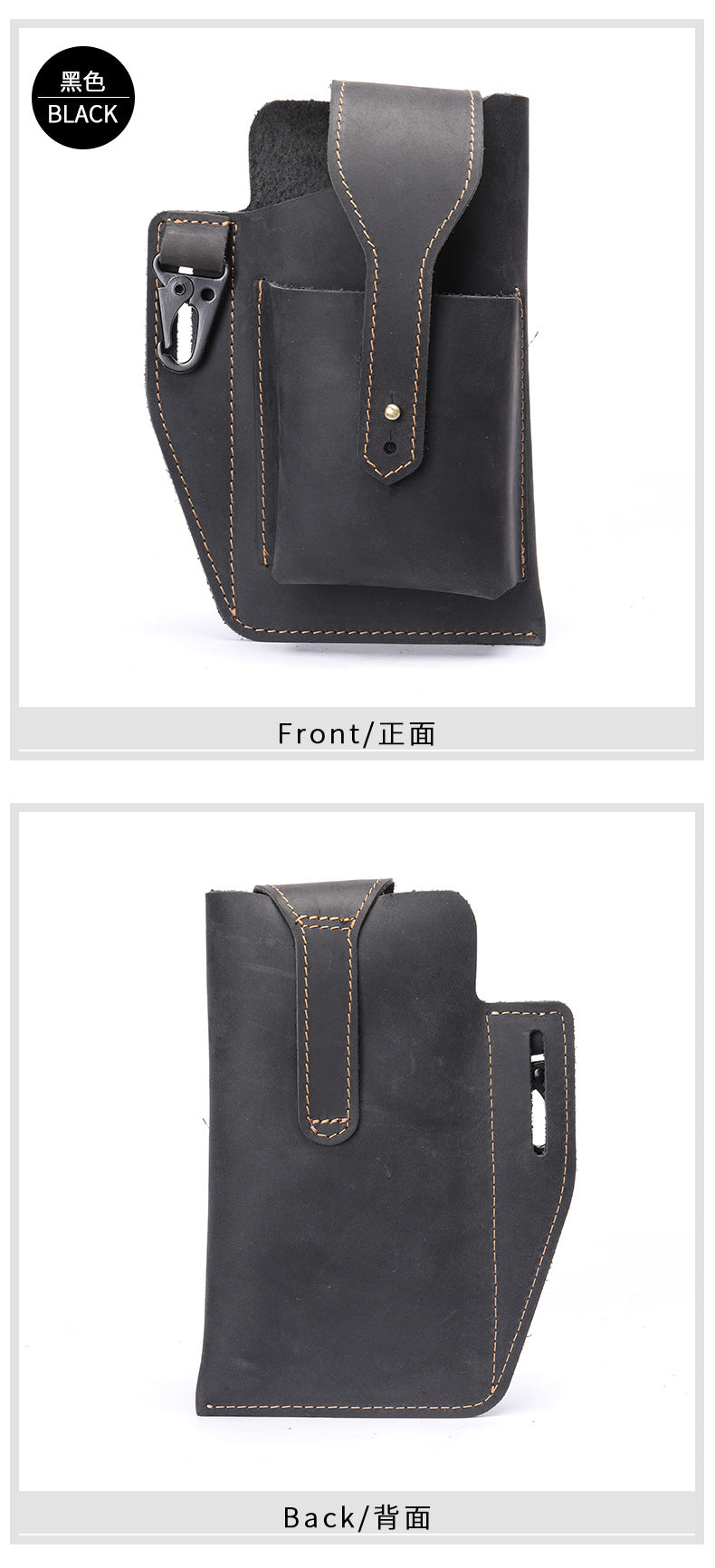 Men's waist bag cowhide sports lock bag for men