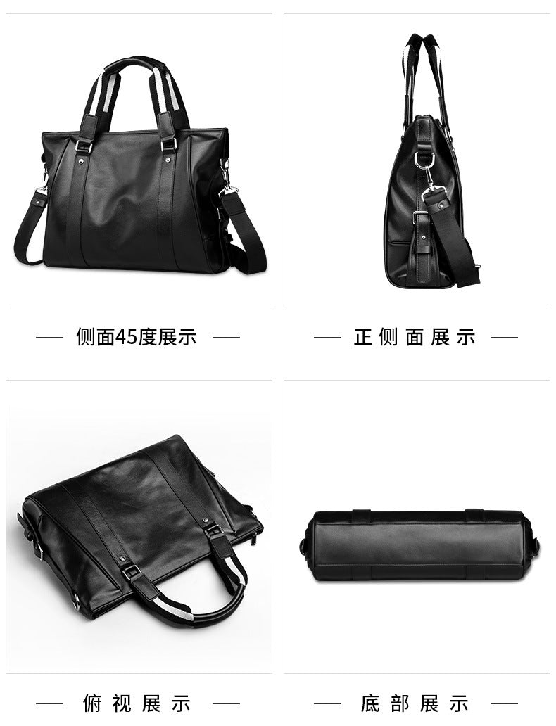 Men's handbag Genuine cowhide computer bag Large capacity briefcase for business trips