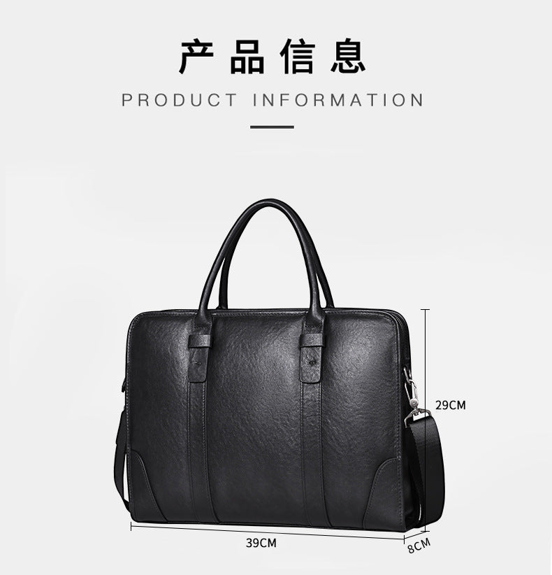 Men's handbag, genuine cowhide leather, crossbody bag, business, large capacity briefcase, computer bag