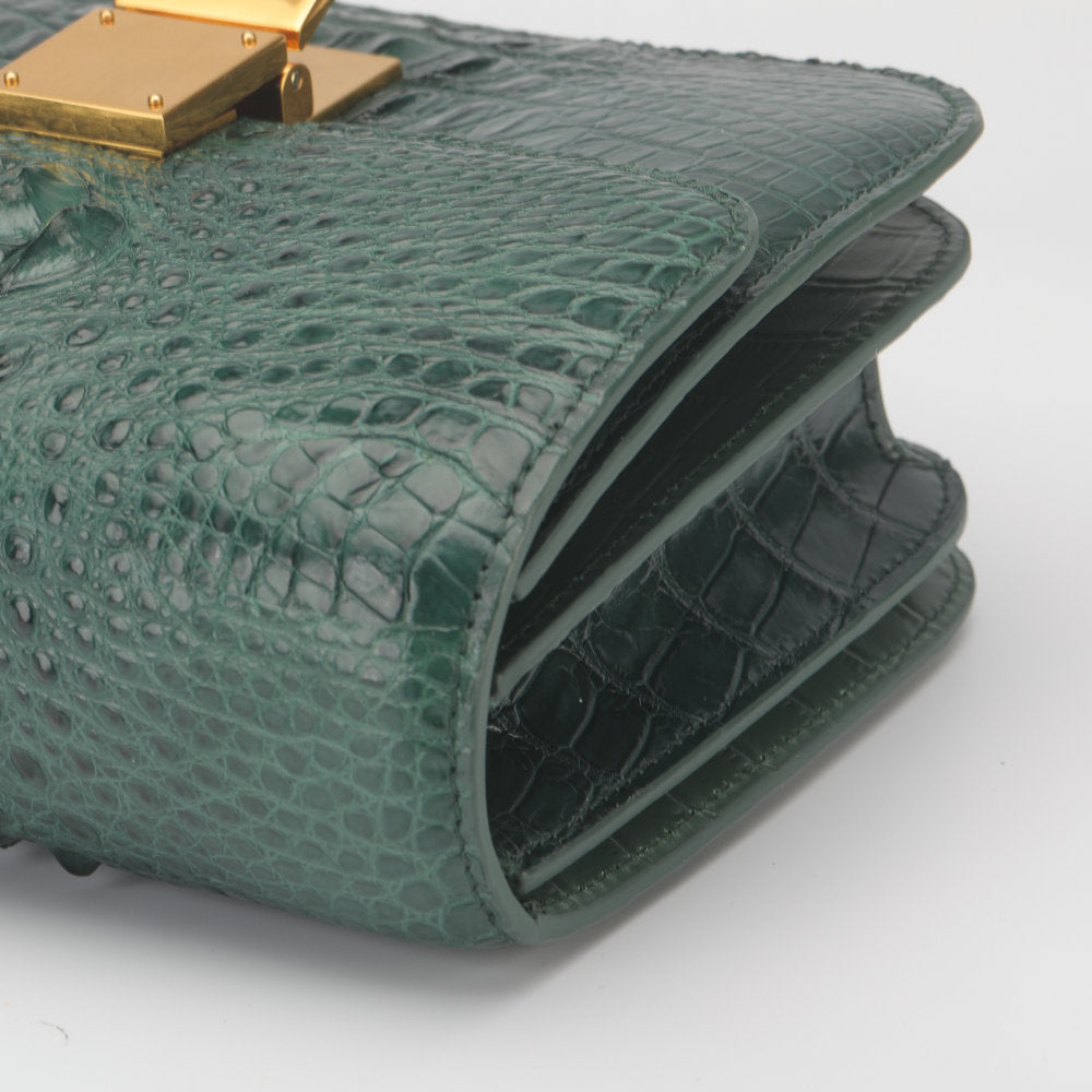 Siamese crocodile skin small square bag tofu bag shoulder bag ladies diagonal shoulder bag