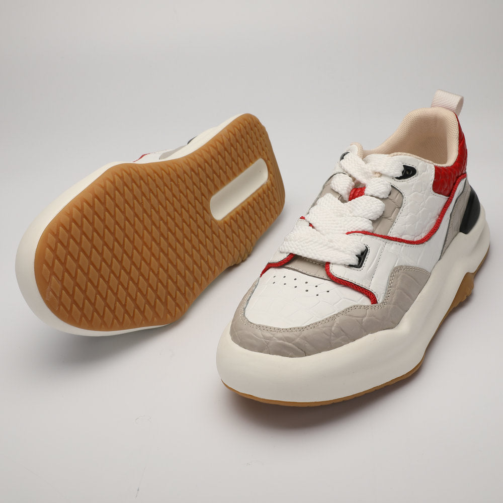 Crocodile skin men's sneakers casual shoes platform fashion wear-resistant men's shoes