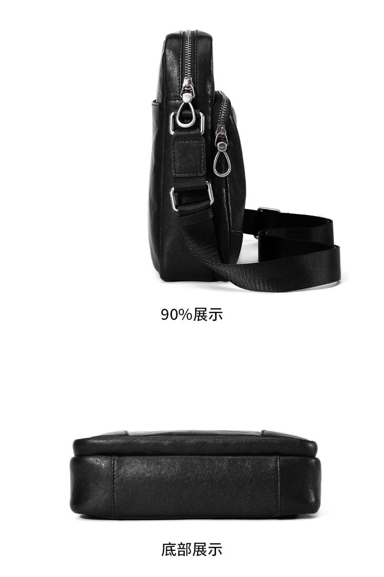 Men's shoulder bag genuine cowhide leather business casual fashion large capacity crossbody bag