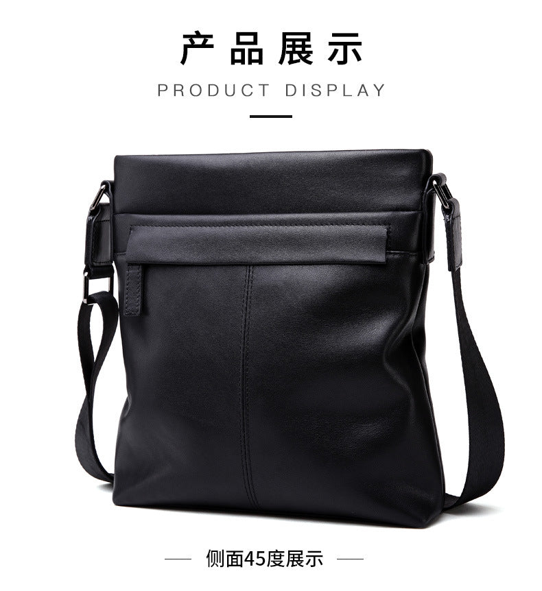 Men's Shoulder Bag Genuine Cow Leather Business Casual Korean Fashion Crossbody Bag for Men