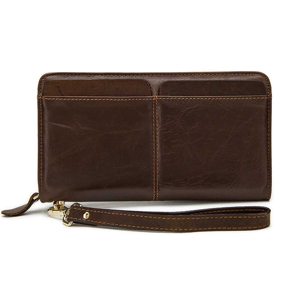 Men's long wallet cowhide clutch bag business wallet for men