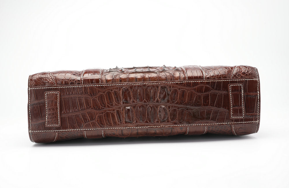 Men's briefcase Genuine crocodile leather handbag Business travel bag Office bag File bag Handbag