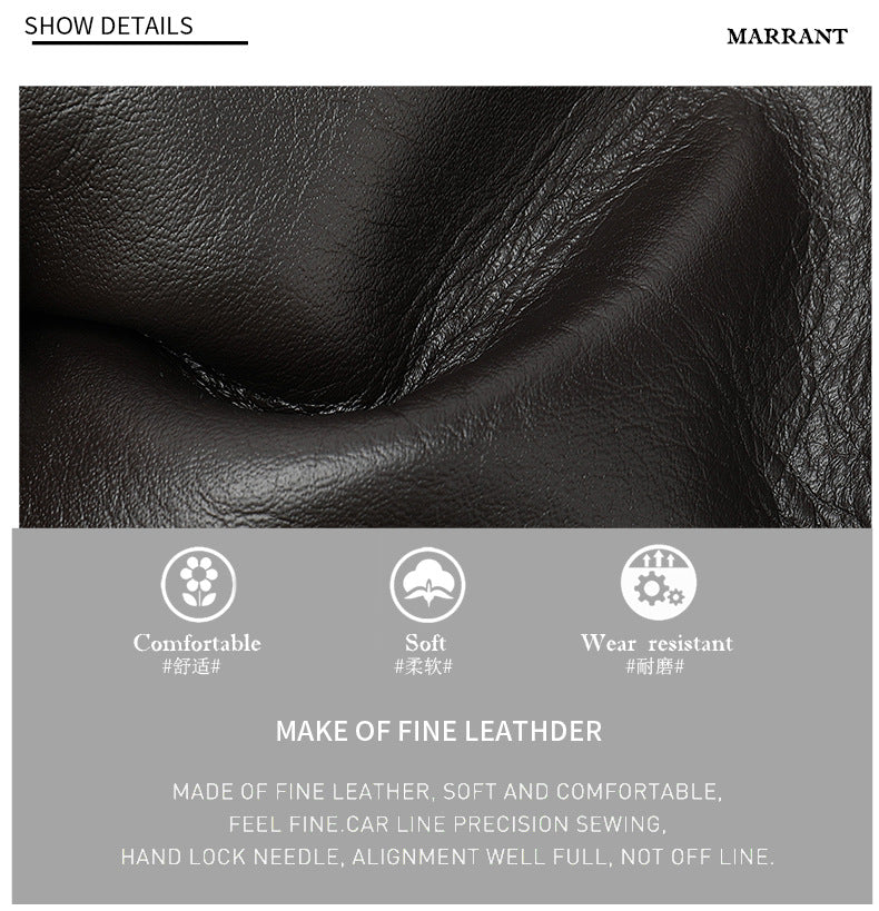 Men's long wallet made of genuine cowhide leather OL commuting large capacity zipper clutch bag