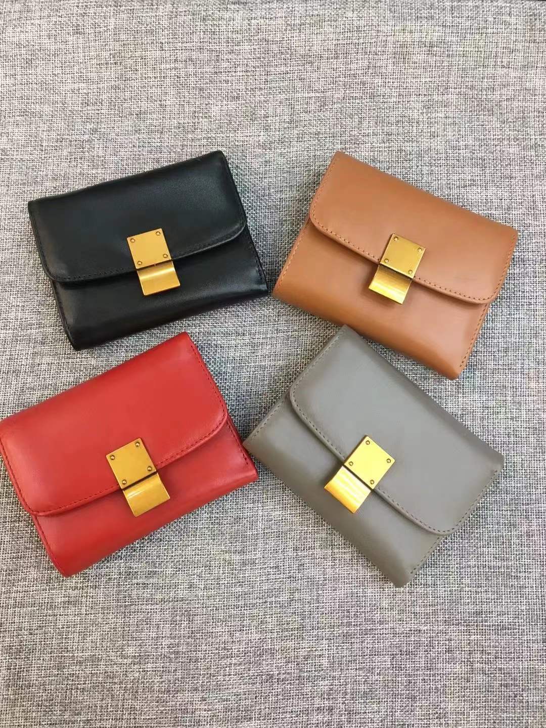 Women's Cowhide Trifold Wallet Short Wallet Genuine Leather Wallet Wallet Coin Purse Fashion