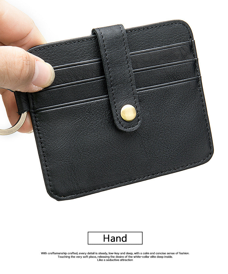 Men's wallet cowhide thin coin card holder casual card bag for men