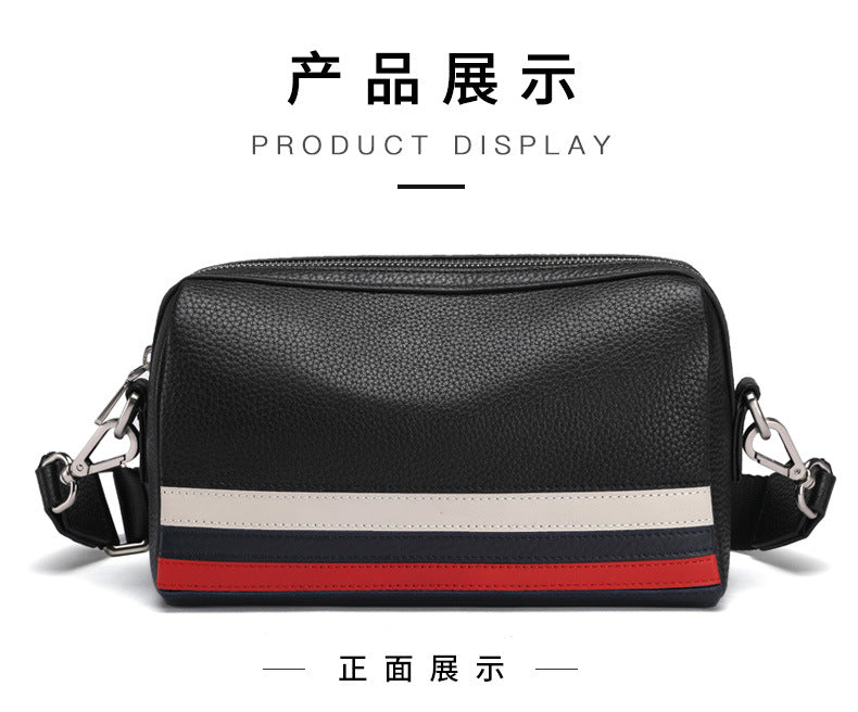 Men's Shoulder Bag Made of Cowhide Genuine Leather Large Capacity Business Casual Fashion Crossbody Bag